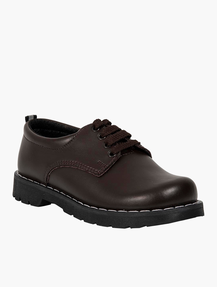MyRunway Shop Woolworths Brown Leather Lace Up Shoes for Kids